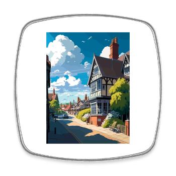 Tonbridge England Kent Vintage Reiseposter WPA - Viereckiger Kühlschrankmagnet - Weiß - Vorne