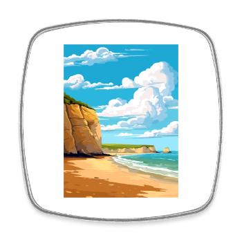 Torquay Cliffs England Vintage Reiseposter WPA - Viereckiger Kühlschrankmagnet - Weiß - Vorne