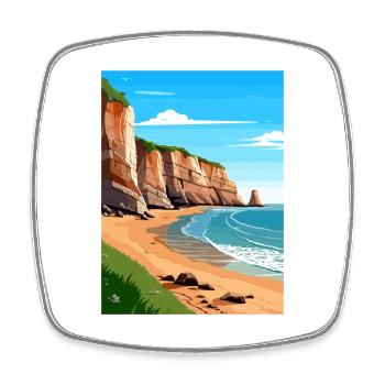 Torquay Cliffs England Vintage Reiseposter WPA - Viereckiger Kühlschrankmagnet - Weiß - Vorne