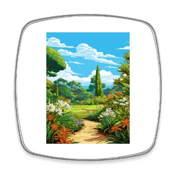 Trebah Garden Cornwall Affiche de voyage Vintage WPA - Magnet carré - blanc - Devant