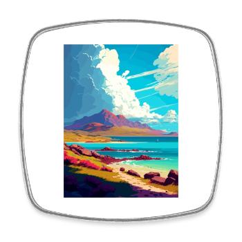 Isle Of Arran Scotland Vintage Travel Poster WPA - Square fridge magnet - white - Front