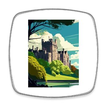 Arundel Castle England Vintage Travel Poster WPA - Square fridge magnet - white - Front