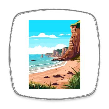 Torquay Cliffs England Vintage Reiseposter WPA - Viereckiger Kühlschrankmagnet - Weiß - Vorne