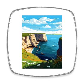Bempton Cliffs England Vintage Reiseposter WPA - Viereckiger Kühlschrankmagnet - Weiß - Vorne