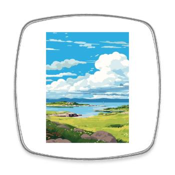 Isle Of Gigha Scotland Vintage Travel Poster WPA - Square fridge magnet - white - Front