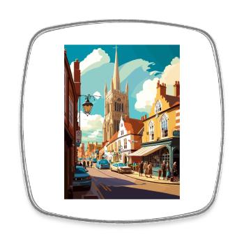 Burnham Market Angleterre Vintage voyage affiche WPA - Magnet carré - blanc - Devant