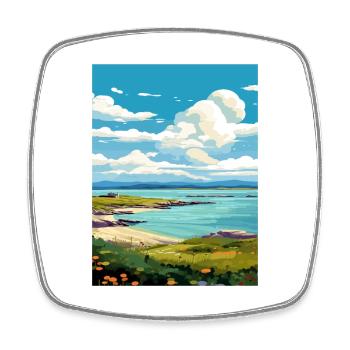 Isle Of Gigha Scotland Vintage Travel Poster WPA - Square fridge magnet - white - Front