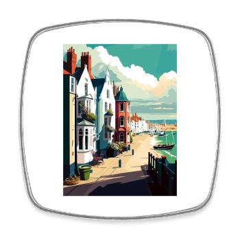 Shoreham sur mer Angleterre Vintage voyage affiche WPA - Magnet carré - blanc - Devant
