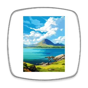 Isle Of Raasay Schottland Vintage Reiseposter WPA - Viereckiger Kühlschrankmagnet - Weiß - Vorne