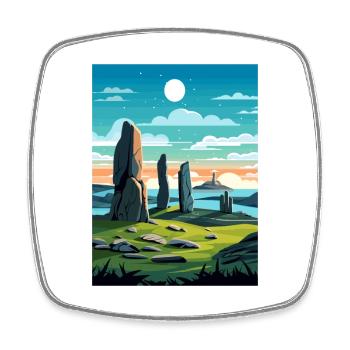 Isle Of Lewis Schottland Vintage Reiseposter WPA - Viereckiger Kühlschrankmagnet - Weiß - Vorne