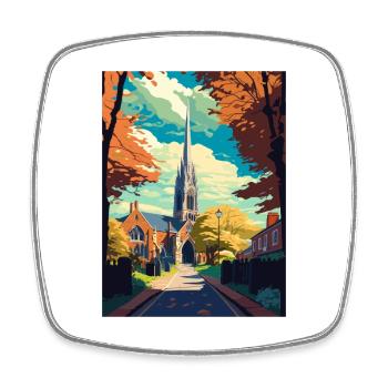 Chichester England Deko Vintage Reiseposter WPA - Viereckiger Kühlschrankmagnet - Weiß - Vorne