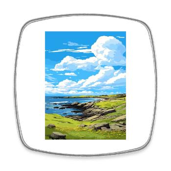 Isle Of Sanday Scotland Vintage Travel Poster WPA - Square fridge magnet - white - Front