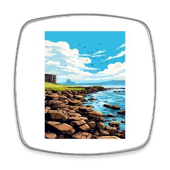 Isle Of Staffa Schottland Vintage Reiseposter WPA - Viereckiger Kühlschrankmagnet - Weiß - Vorne