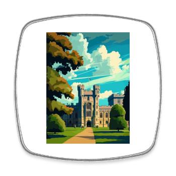 Windsor Castle Scotland Vintage Travel Poster WPA - Square fridge magnet - white - Front