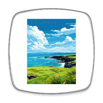 Rame Halbinsel Cornwall Vintage Reiseposter WPA - Viereckiger Kühlschrankmagnet - Weiß - Vorne