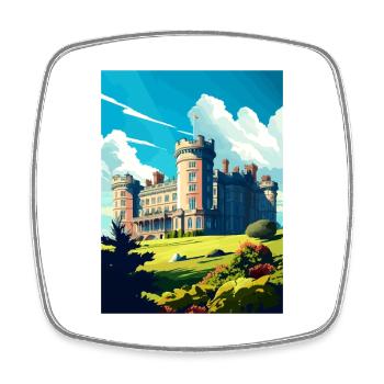 Culzean Castle Scotland Vintage Travel Poster WPA - Square fridge magnet - white - Front