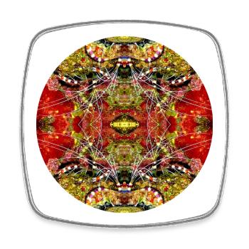 Nature Mandala Paysage Sous-marin - Magnet carré - blanc - Devant