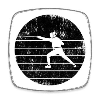 Fencer's Sketch - Square fridge magnet - white - Front