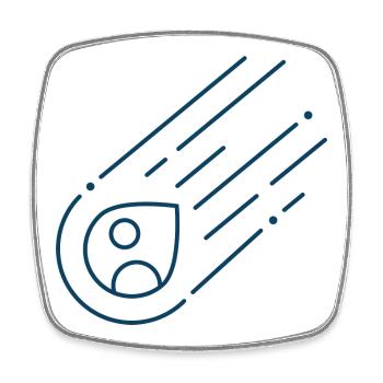 MAc Astroid01 - Viereckiger Kühlschrankmagnet - Weiß - Vorne