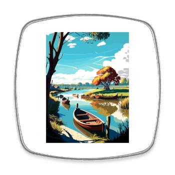 Dedham Vale England Vintage Reiseposter Souvenir - Viereckiger Kühlschrankmagnet - Weiß - Vorne