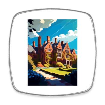 Chartwell Decoration Vintage Travel Poster WPA Art - Square fridge magnet - white - Front
