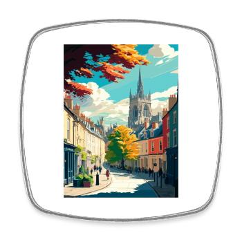 Cirencester England Vintage Travel Poster Souvenir - Square fridge magnet - white - Front