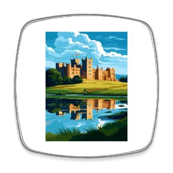 Leeds Castle England Vintage Reiseposter WPA Kunst - Viereckiger Kühlschrankmagnet - Weiß - Vorne