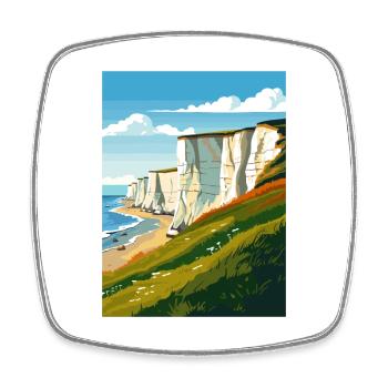 Sept sœurs Sussex Vintage voyage affiche WPA Art - Magnet carré - blanc - Devant