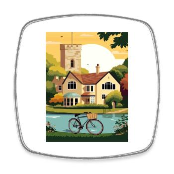 Cotswolds Angleterre Royaume-Uni Affiche de voyage vintage WPA Art - Magnet carré - blanc - Devant
