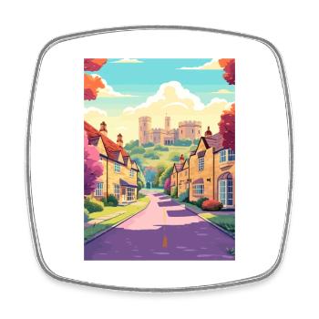 Cotswolds Angleterre Royaume-Uni Vintage voyage affiche WPA Art - Magnet carré - blanc - Devant