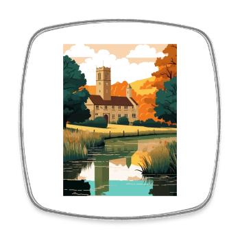 Cotswolds Angleterre Royaume-Uni Vintage voyage affiche WPA Art - Magnet carré - blanc - Devant