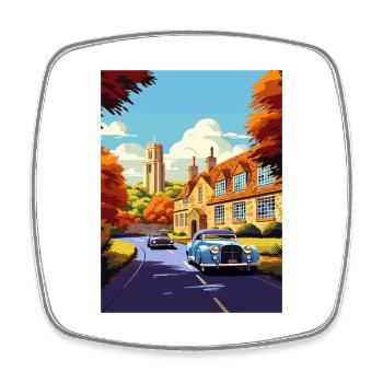 Cotswolds Angleterre Royaume-Uni Vintage voyage affiche WPA Art - Magnet carré - blanc - Devant