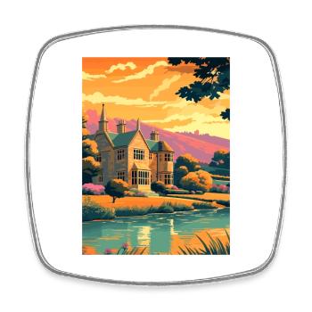 Cotswolds Angleterre Royaume-Uni Vintage voyage affiche WPA Art - Magnet carré - blanc - Devant
