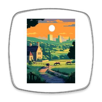 Cotswolds Angleterre Royaume-Uni Vintage voyage affiche WPA Art - Magnet carré - blanc - Devant
