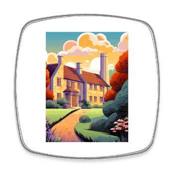 Cotswolds Angleterre Royaume-Uni Vintage voyage affiche WPA Art - Magnet carré - blanc - Devant