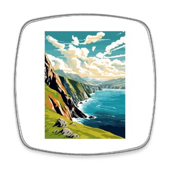 Slieve League Irland Vintage Reiseposter WPA - Viereckiger Kühlschrankmagnet - Weiß - Vorne