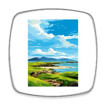 Isle Of Muck Scotland Vintage Travel Poster WPA - Square fridge magnet - white - Front