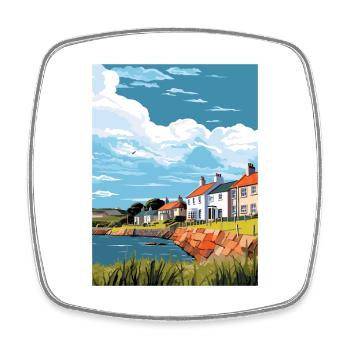 Isle Of Bute Schottland Vintage Reiseposter WPA - Viereckiger Kühlschrankmagnet - Weiß - Vorne