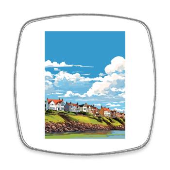 Isle Of Bute Scotland Vintage Travel Poster WPA - Square fridge magnet - white - Front