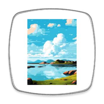 Isle Of Iona Schottland Vintage Reiseposter WPA - Viereckiger Kühlschrankmagnet - Weiß - Vorne