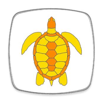 TURTLE - Viereckiger Kühlschrankmagnet - Weiß - Vorne