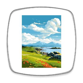 Île De Jura Ecosse Vintage Voyage Affiche WPA - Magnet carré - blanc - Devant