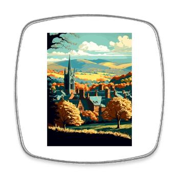 Tolles Malvern England Vintage Reiseposter WPA - Viereckiger Kühlschrankmagnet - Weiß - Vorne