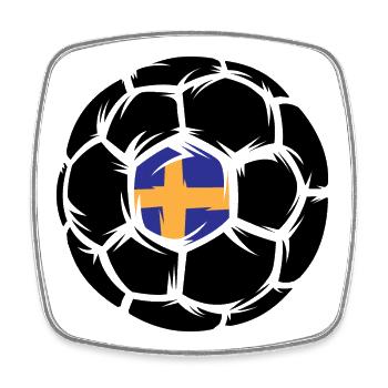 Handballeur Handball Suède Championnat d’Europe Symbole Logo icône - Magnet carré - blanc - Devant