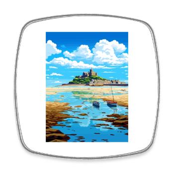Marazion Cornwall Vintage Reiseposter Souvenir - Viereckiger Kühlschrankmagnet - Weiß - Vorne