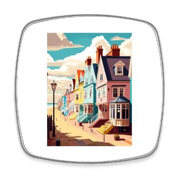 Aldeburgh England Vintage Travel Poster Souvenir - Square fridge magnet - white - Front