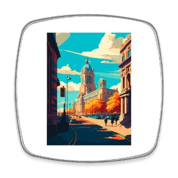 Liverpool Angleterre Vintage voyage affiche Souvenir - Magnet carré - blanc - Devant