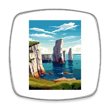 Beachy Head Sussex Vintage voyage affiche Souvenir - Magnet carré - blanc - Devant