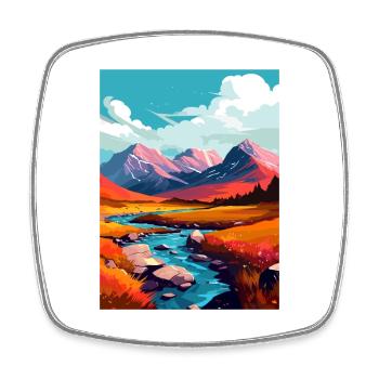 Ben Nevis Scotland Vintage Travel Poster Souvenir - Square fridge magnet - white - Front