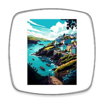 Ilfracombe England Vintage Travel Poster Souvenir - Square fridge magnet - white - Front